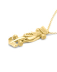 Golden Race Car Necklace