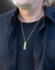 Golden Race Car Necklace