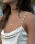 Golden Race Car Necklace