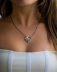 Heart and Gold Butterfly Necklace