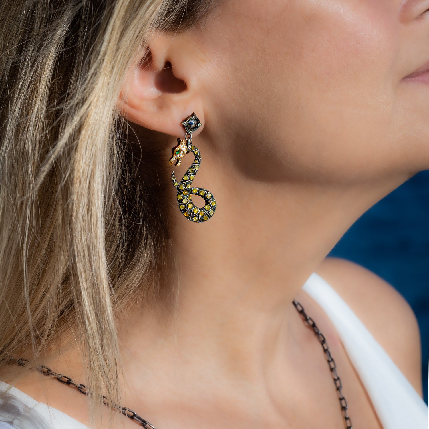 Dragon Earrings with Diamonds
