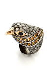 Falcon Ring with Diamonds and Sapphires