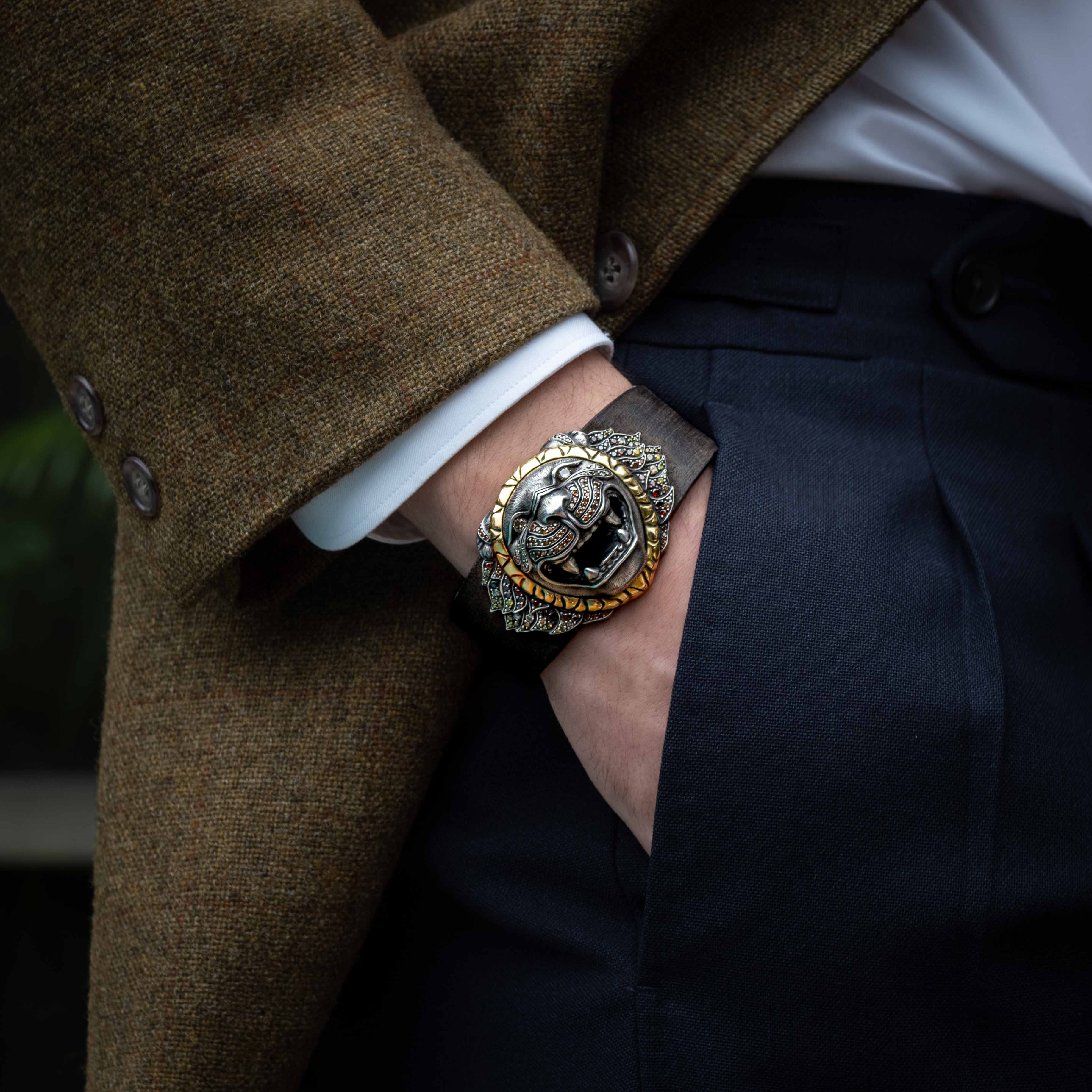 Lion Bracelet with Diamonds