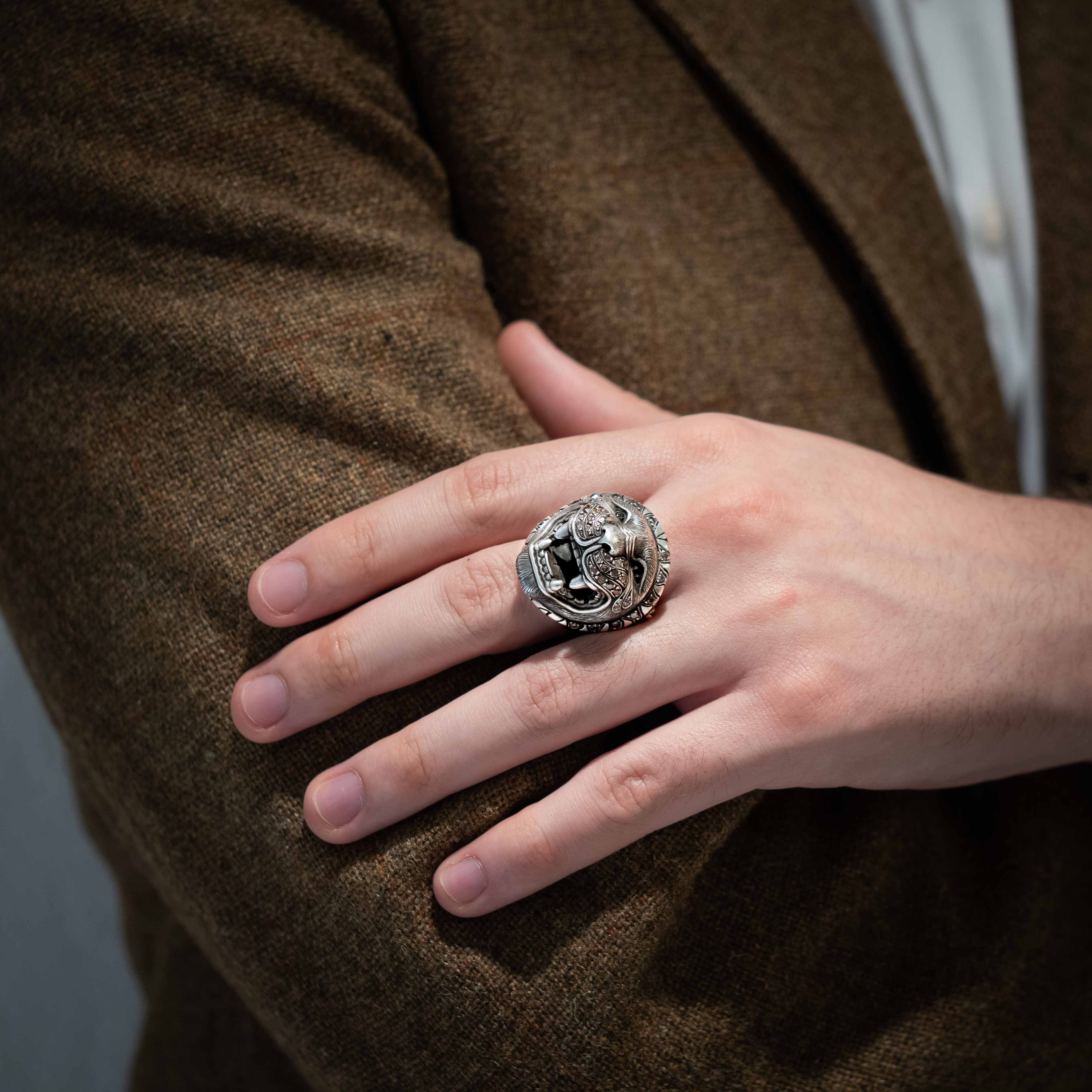 Lion Ring with Diamonds