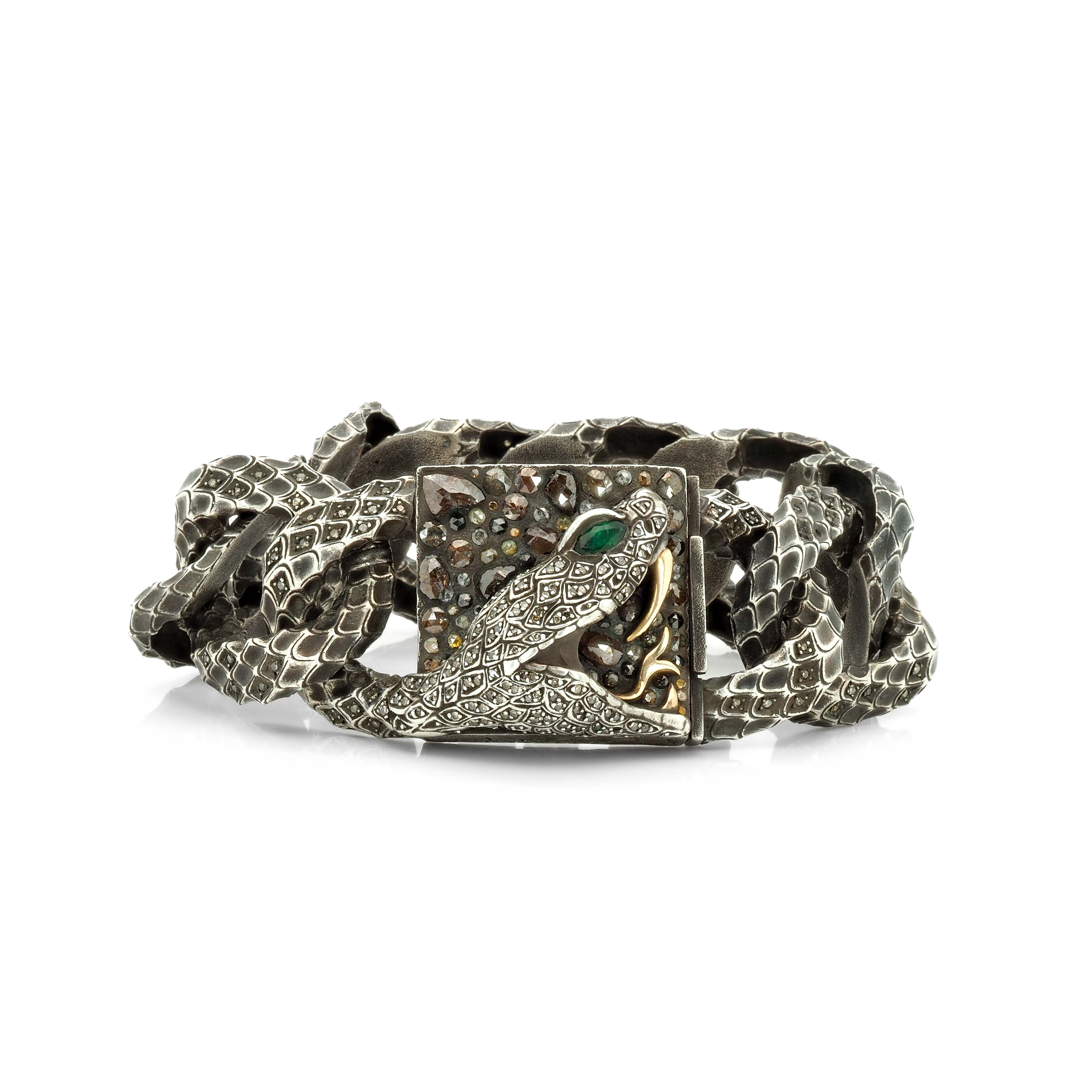 Serpent Bracelet with Diamonds