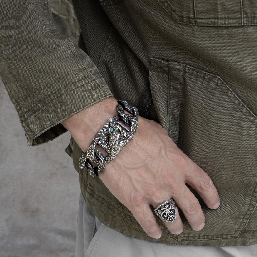 Serpent Bracelet with Diamonds