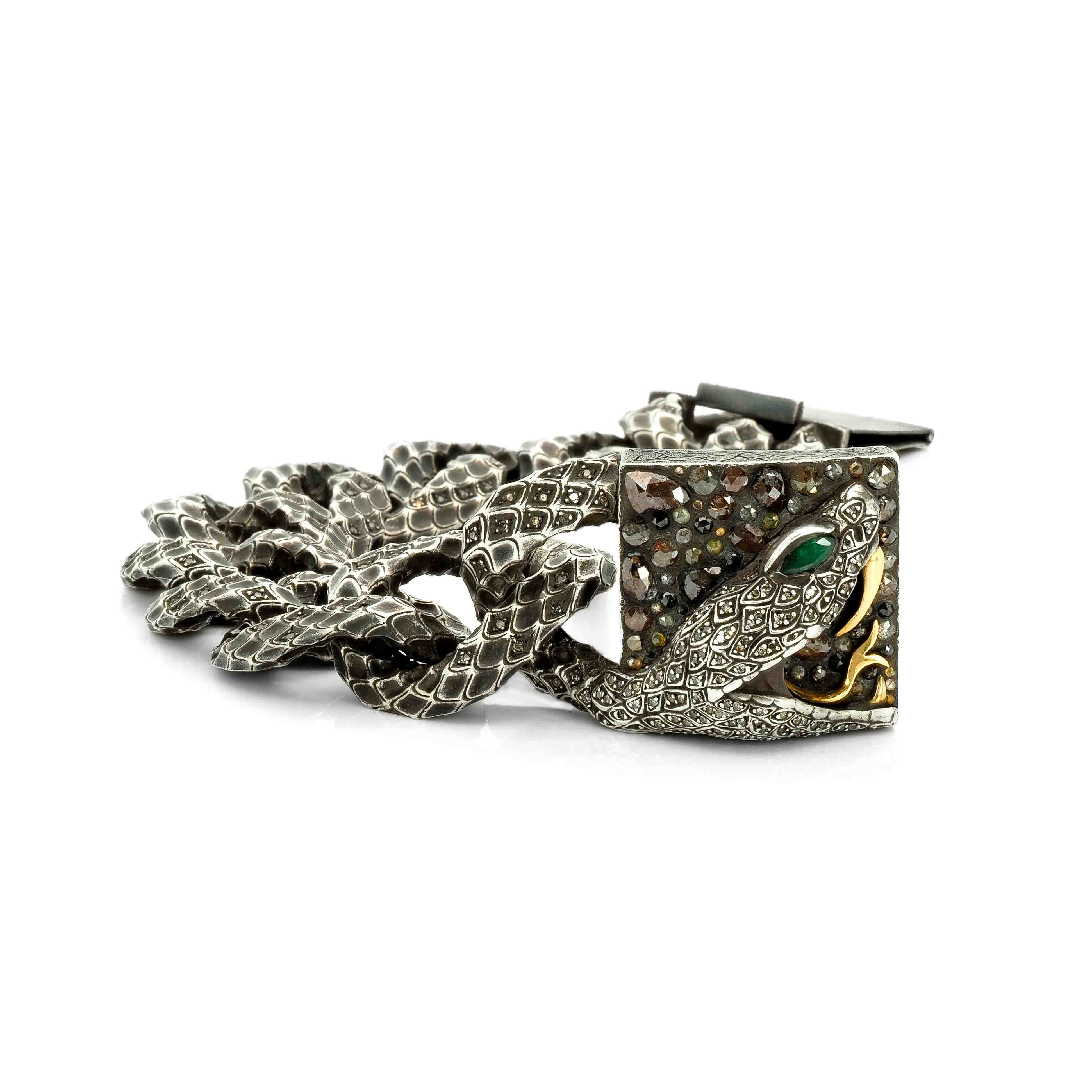 Serpent Bracelet with Diamonds