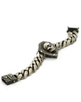 Skull and Shield Curb Bracelet with Black Diamonds