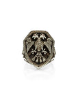 Double Headed Eagle and Shield Ring with Diamonds