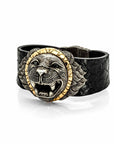 Lion Bracelet with Black Diamonds