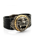 Lion Bracelet with Black Diamonds