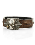 Skull and Spider Web Bracelet with Brown Diamonds