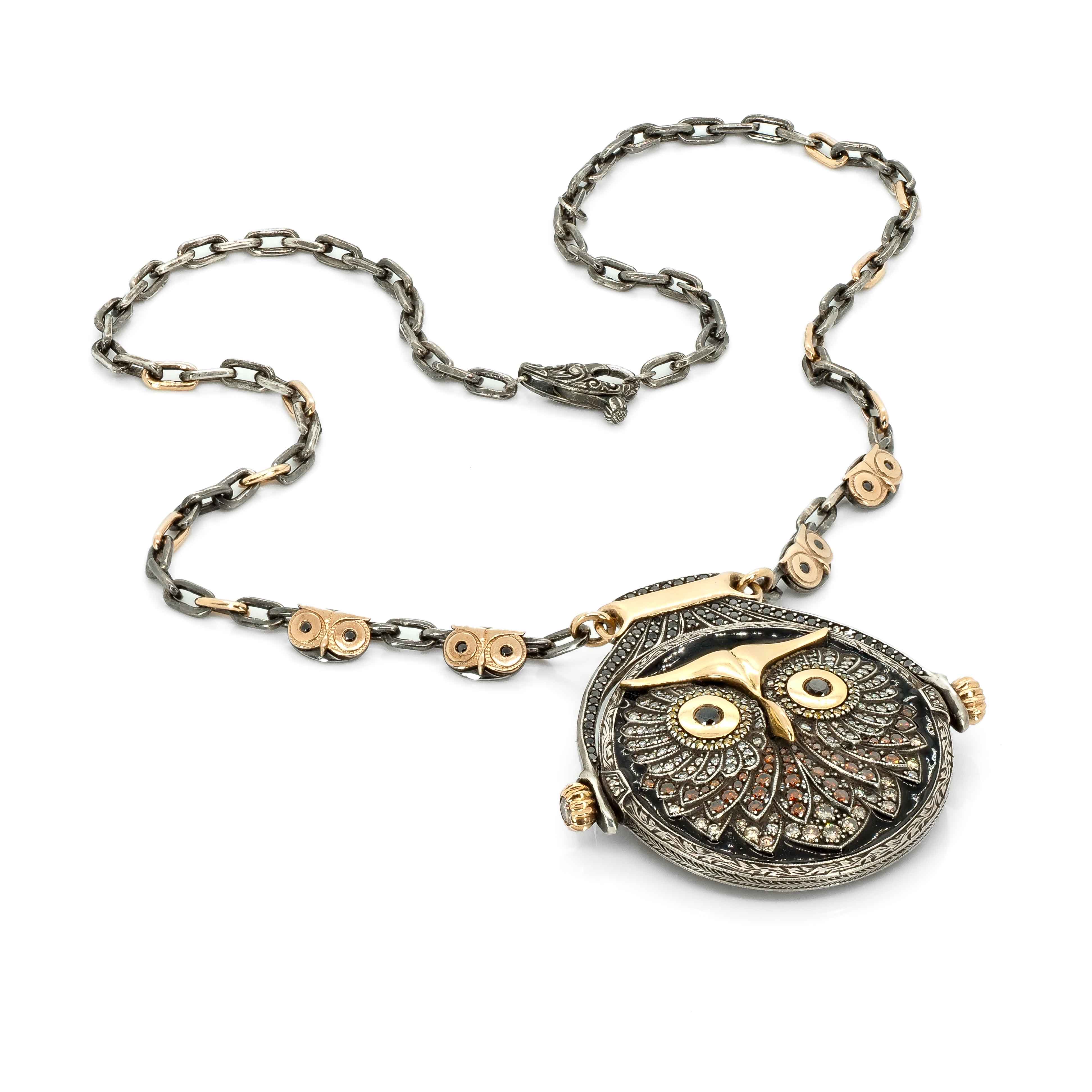 Owl Necklace with Diamonds Signature Series
