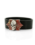 Skull and Spider Web Bracelet with Black Diamonds