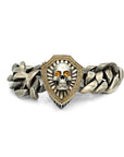 Skull and Shield Curb Bracelet with Yellow Sapphires