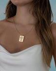 Golden Cross Book Necklace with Diamonds