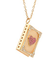 Golden Book of Hearts Necklace with Diamonds