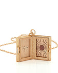 Golden Book of Hearts Necklace with Diamonds