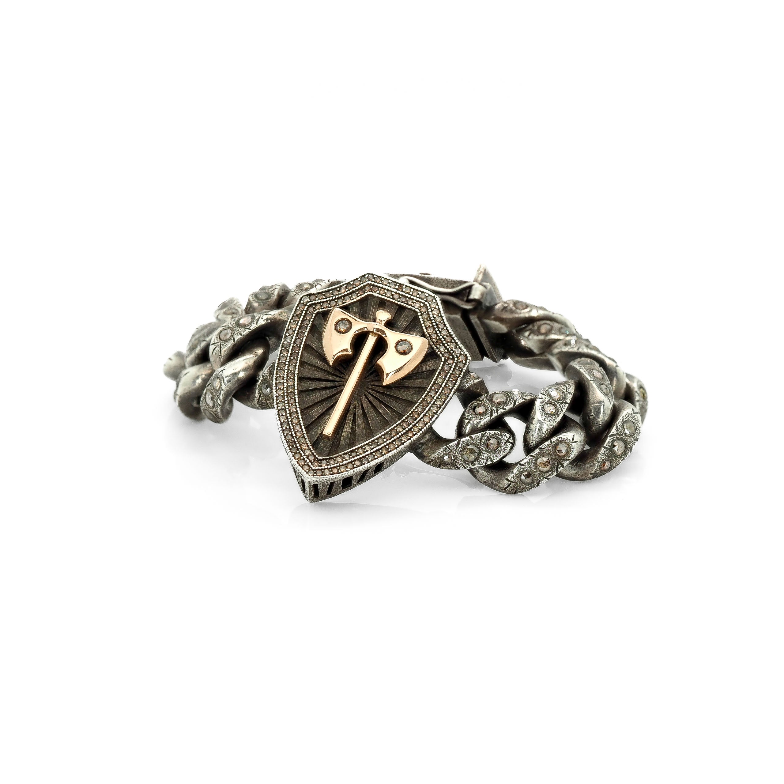 Taru Labrys and Shield Bracelet with Diamonds