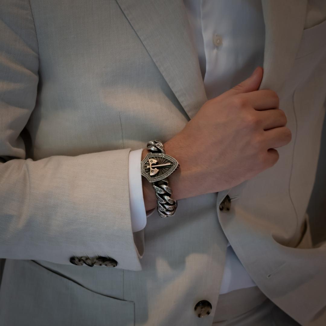 Taru Labrys and Shield Bracelet with Diamonds