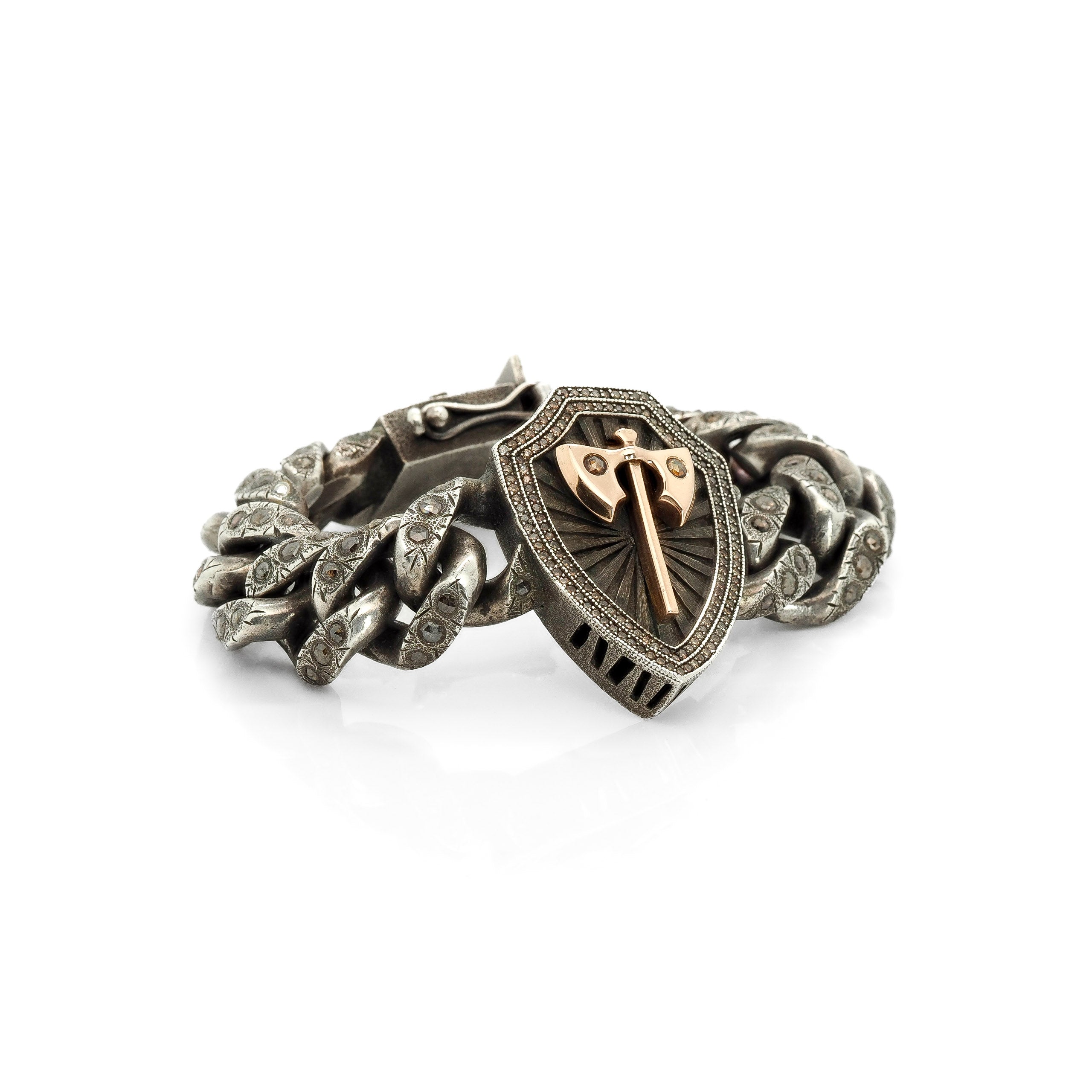 Taru Labrys and Shield Bracelet with Diamonds