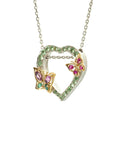Heart and Gold Butterflies Necklace