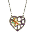 Heart and Gold Butterfly Necklace