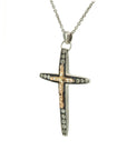 Cross Necklace with Rosecut Diamonds