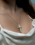 Cross and Gold Infinity Necklace