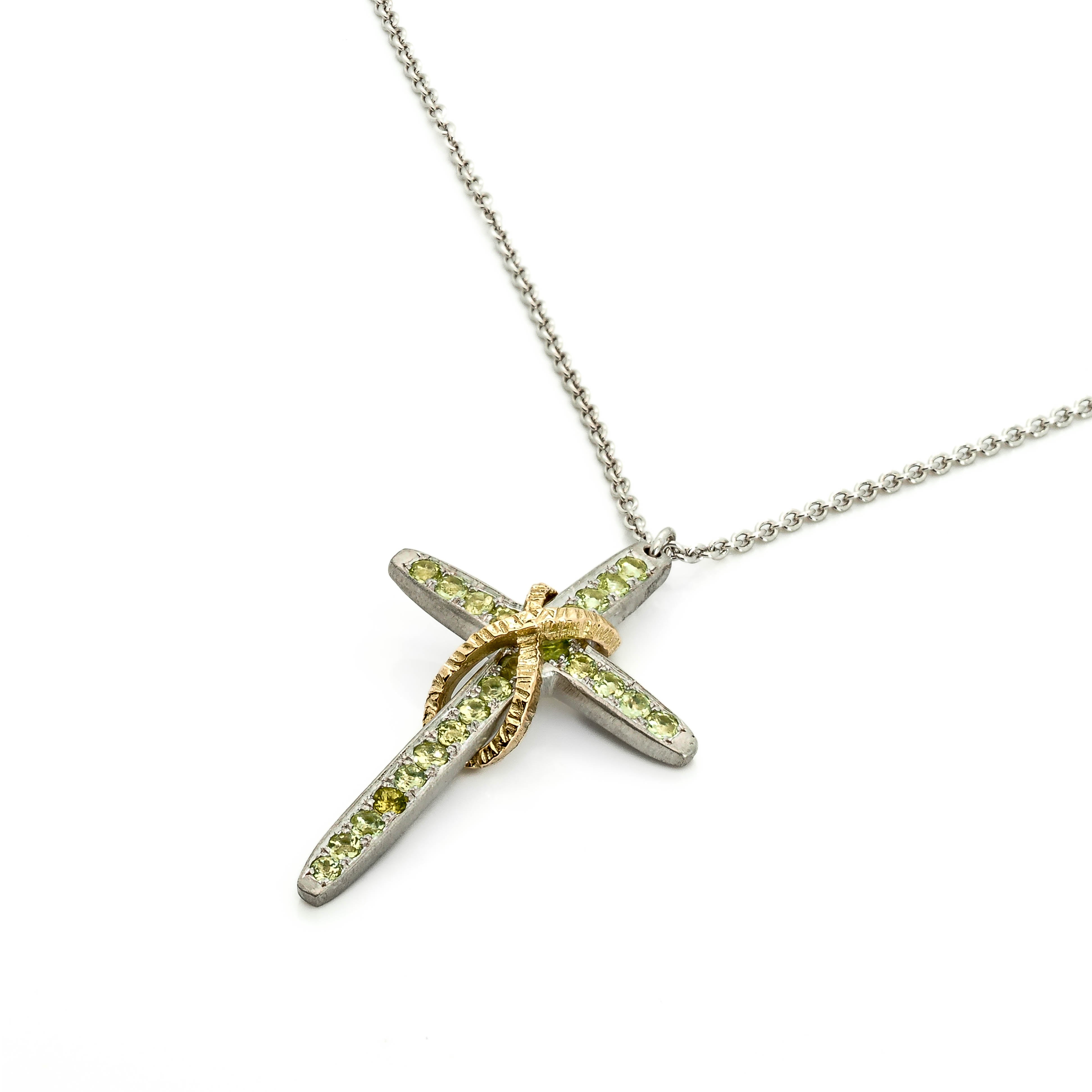 Cross and Gold Infinity Necklace