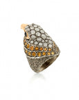 Falcon Ring with Diamonds and Sapphires