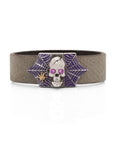 Skull and Spider Web Bracelet with Pink Sapphires