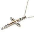 Cross Necklace with Rosecut Diamonds