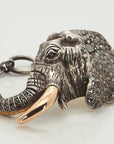 Golden Tusk Elephant Bracelet with Diamonds