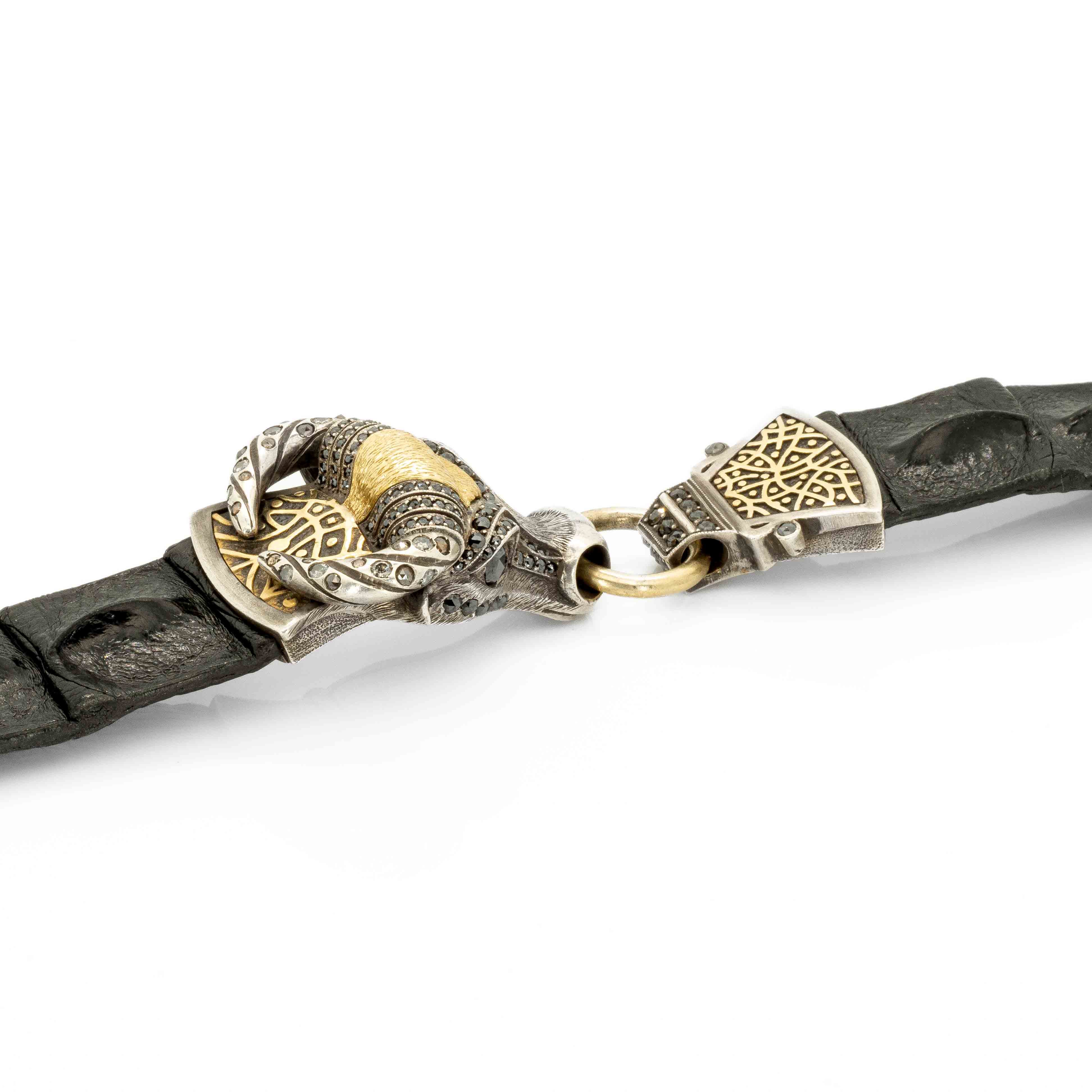 Bull Bracelet with Diamonds