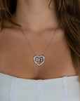 Heart and Gold Butterfly Necklace with Sapphires