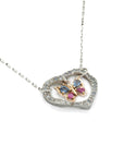 Heart and Gold Butterfly Necklace with Sapphires