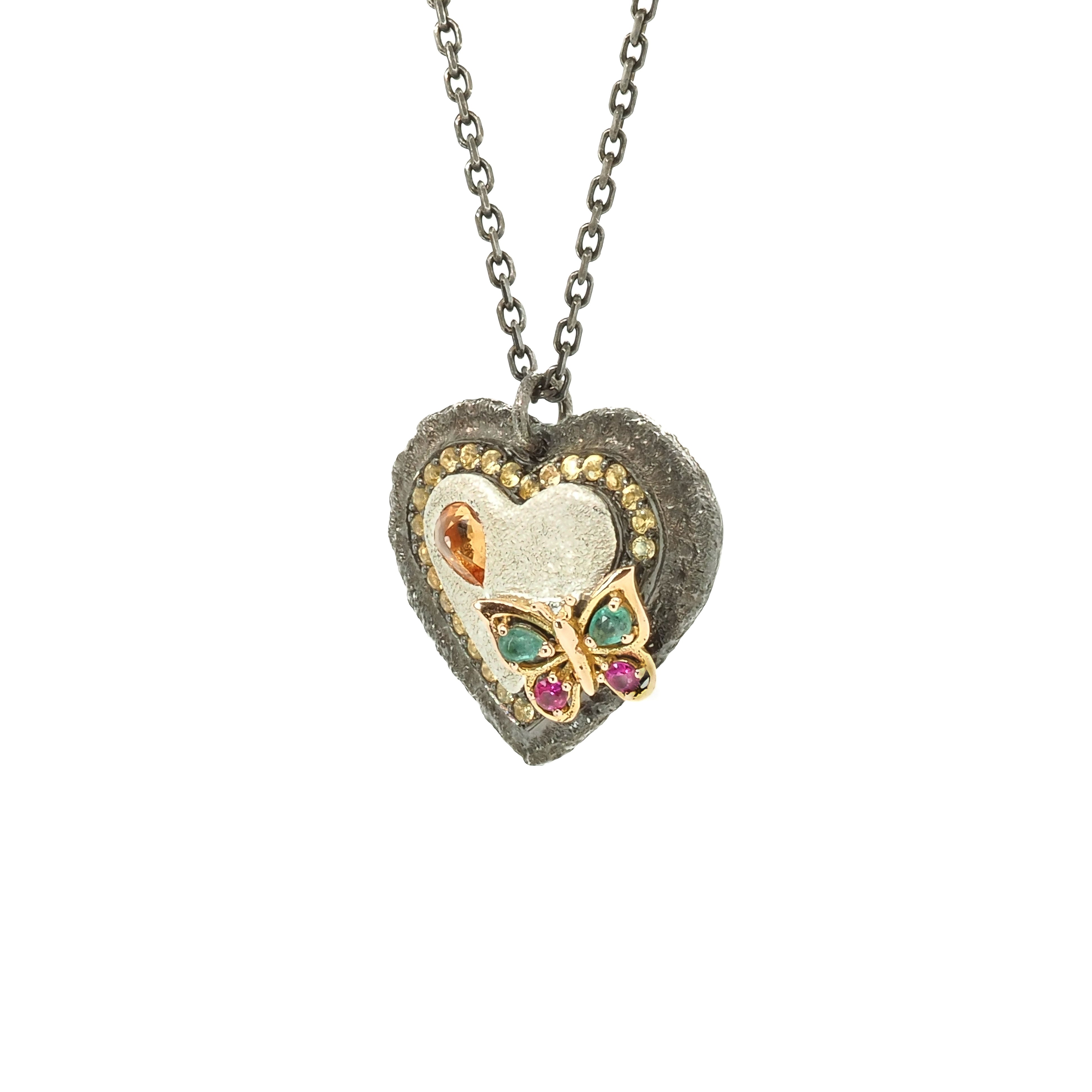 Heart and Butterfly Necklace