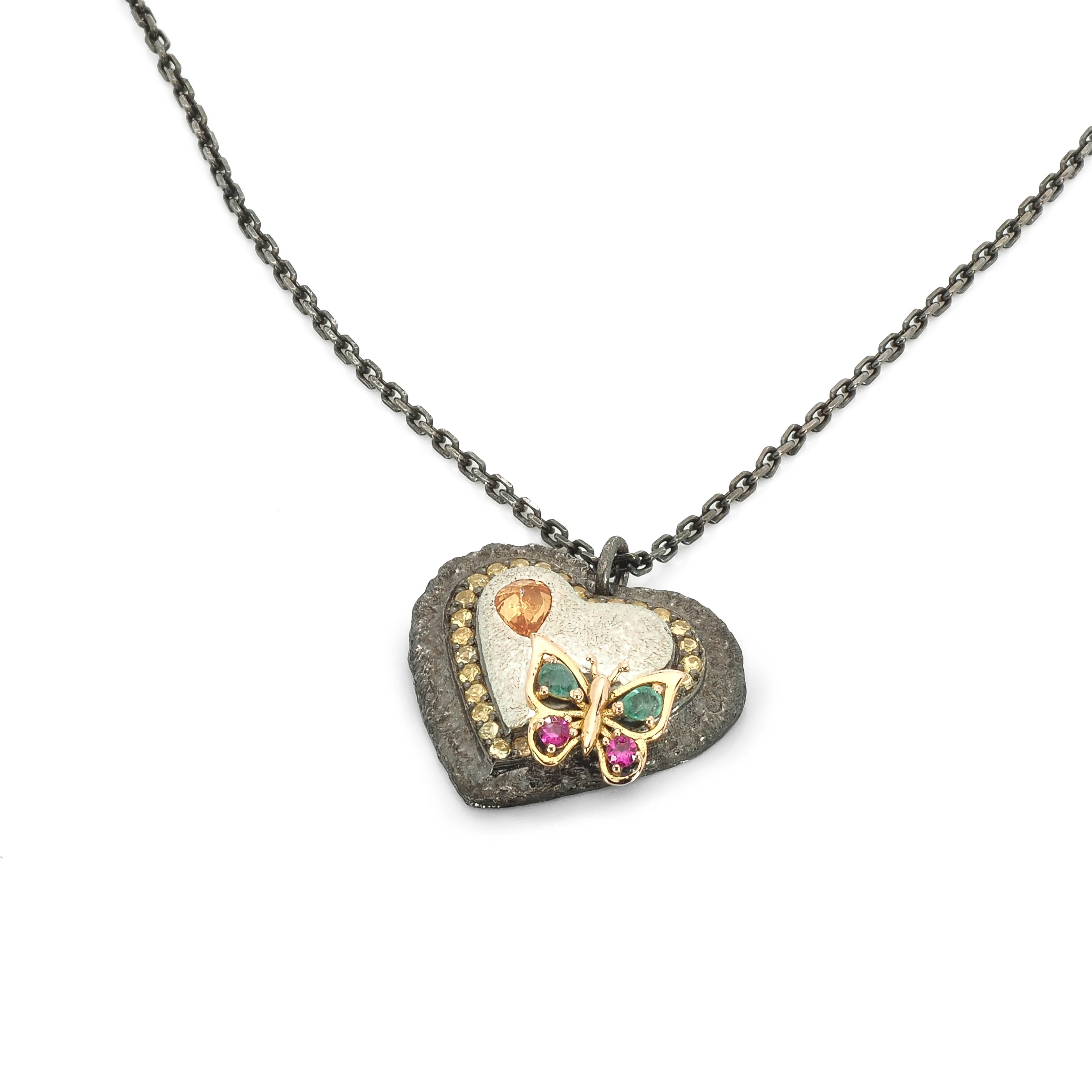 Heart and Butterfly Necklace