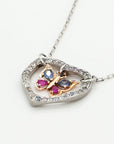 Heart and Gold Butterfly Necklace with Sapphires