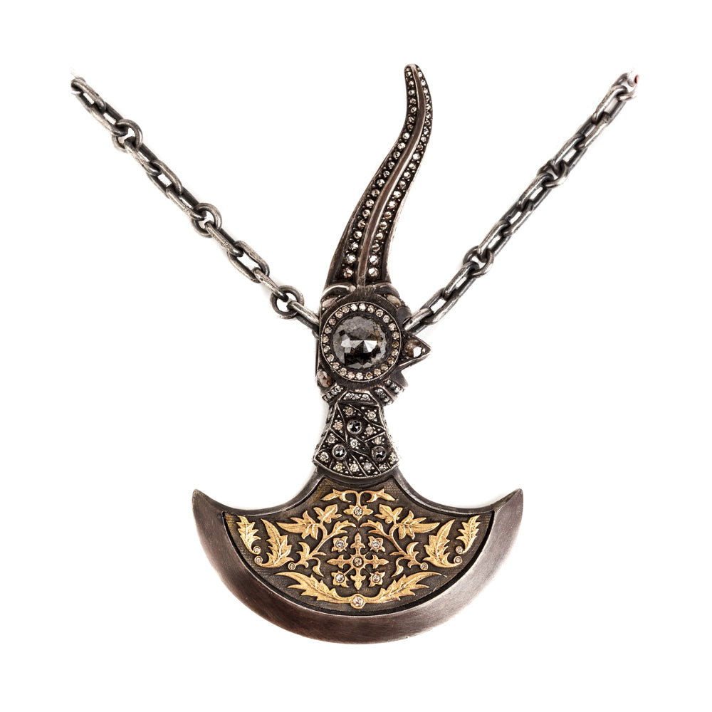 Ottoman Axe Necklace with Diamonds