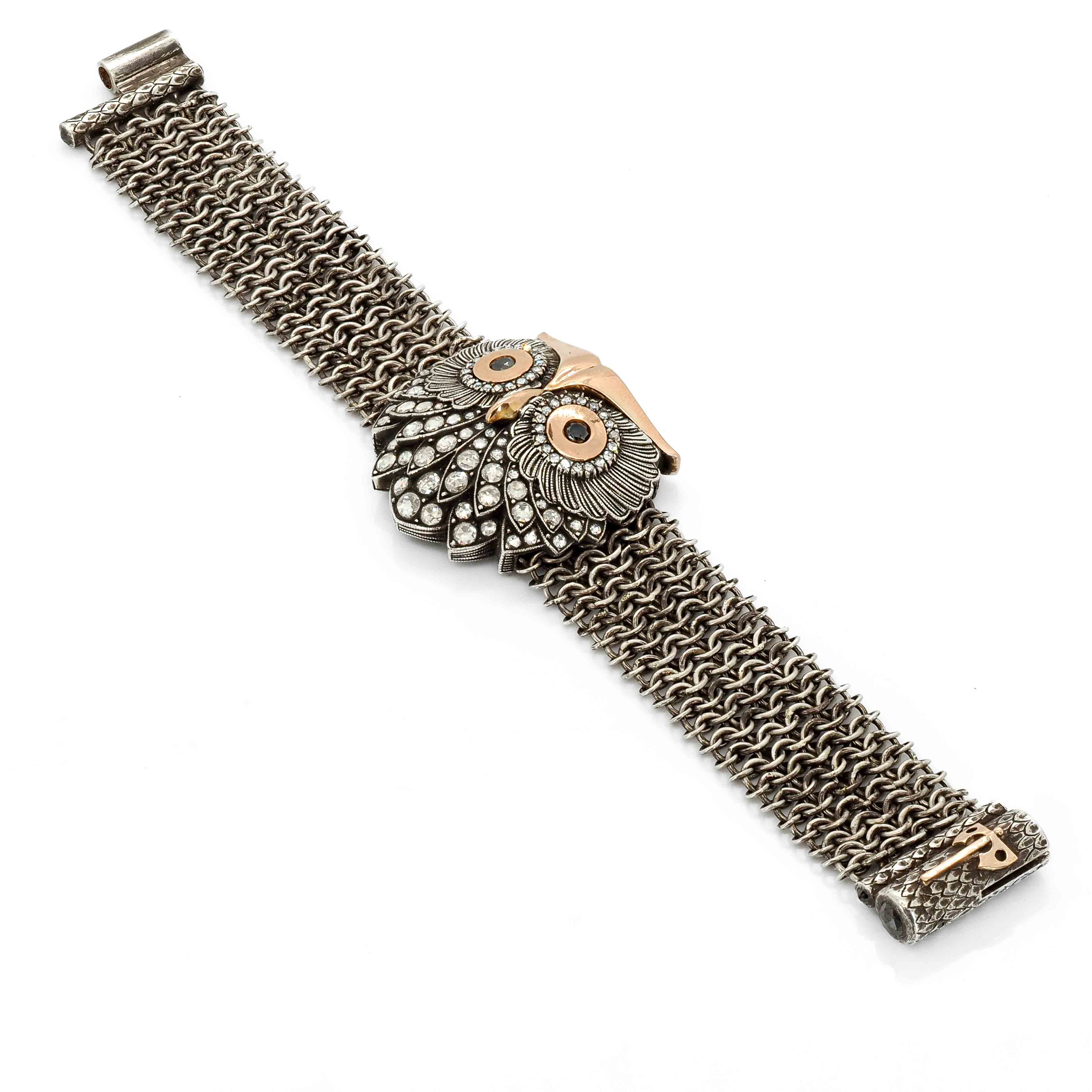 Owl Bracelet with Diamonds